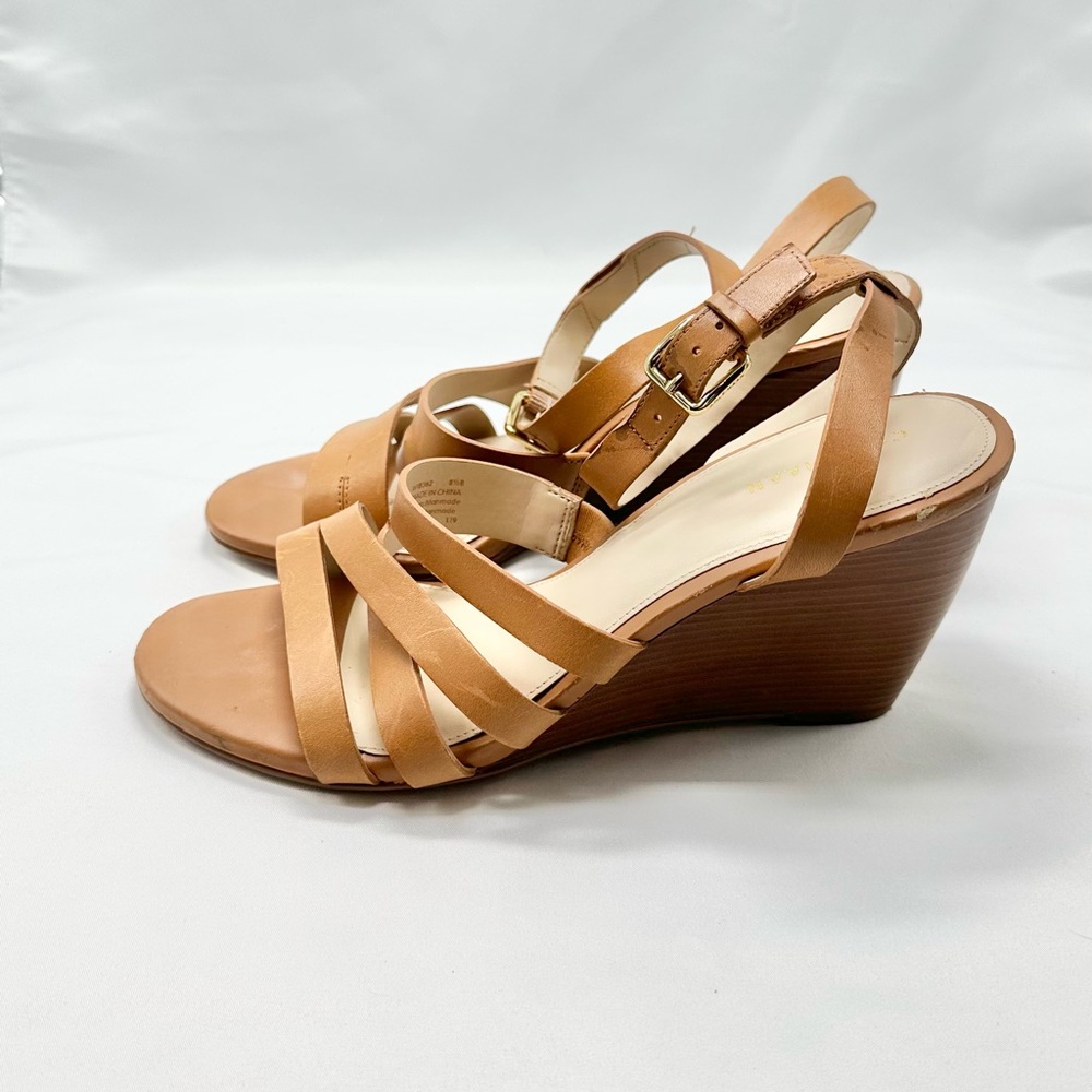Cole Haan Women’s Strappy Leather Wedges Brown Size 8.5